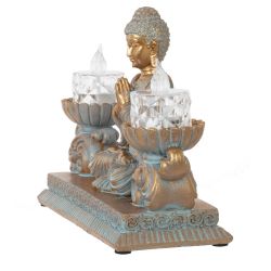 GAEM Фигурка декоративная "Будда"с 2-мя LED свечами , L21,5 W7,5 H14,5 см