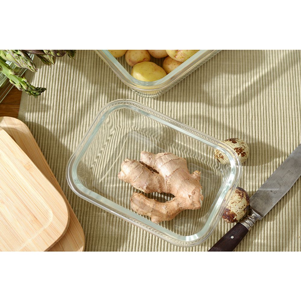 Контейнер для запекания и хранения Eco Store с крышкой из бамбука, 370 мл