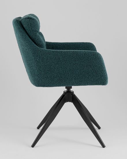 Стул обеденный поворотный Amy сине-зеленый букле