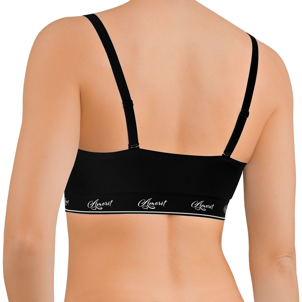 Хлопковый бюстгальтер-топ с брендированной резинкой (Размер: XL) (Цвет: белый)