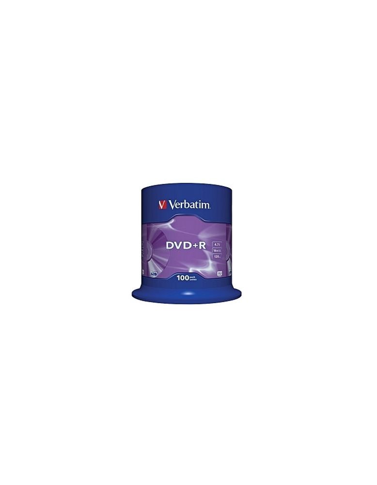 Verbatim  Диски DVD+R  4.7Gb 16-х, 100шт, Cake Box (43551)