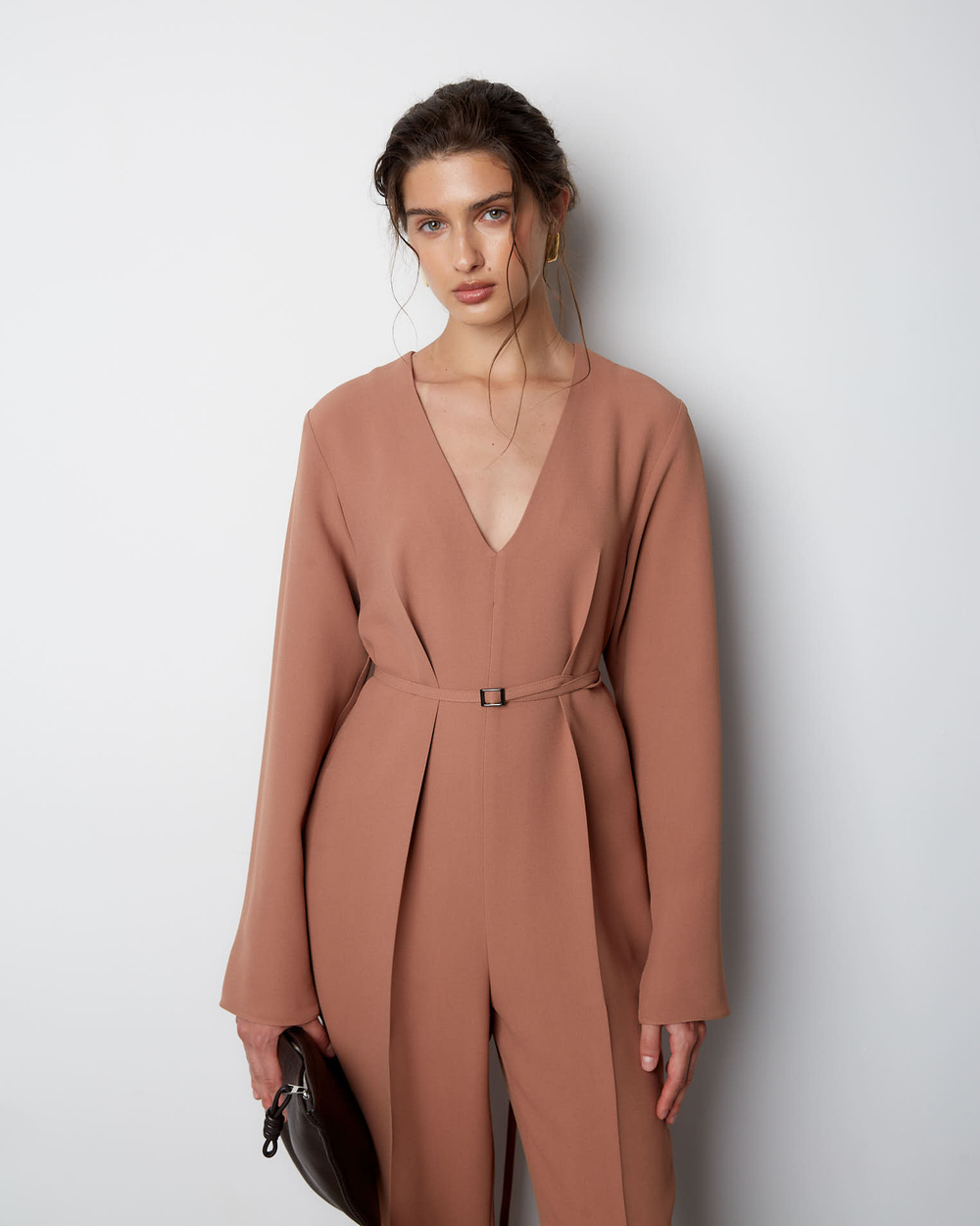 Комбинезон из вискозы Стелла Маккартни карамель