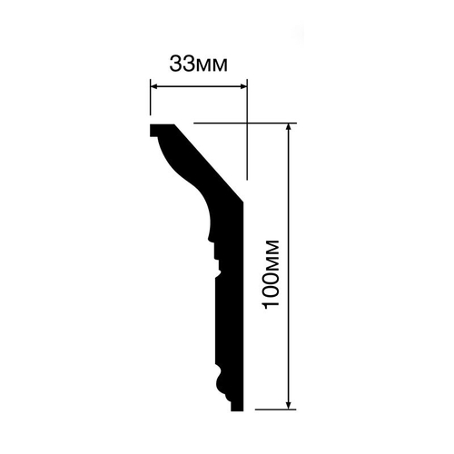 HiWood. Плинтус потолочный L1902M (100*33*2000мм) Фитополимер/дюрополимер