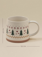 Кружка «Новый год.Ёлочки», 430 мл, фарфор, бежевая