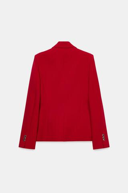 ZARA ПРИТАЛЕННЫЙ БЛЕЙЗЕР С ПОДПЛЕЧНИКАМИ, КРАСНЫЙ