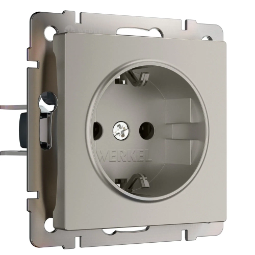 Розетка с заземлением (дымчатый матовый) W1271004