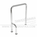 Поручень опорный П-образный, левый, напольный, нерж. сталь, 800x650x180 мм, D38 мм