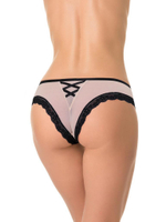 Трусы-бразилианы с имитацией шнуровки (Размер: S) (Цвет: красный)