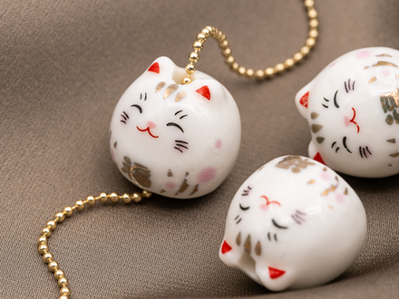 Бусина "Китайский котик-шар" 15мм, керамика
