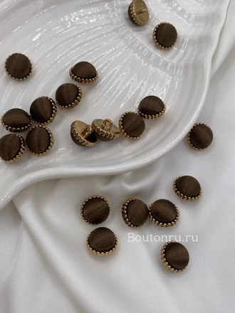 Пуговицы  на ножке атласные коричневые