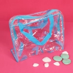 Косметичка прозрачная «Adventure - Feathers», перышки, цвет синий, 16*24*9