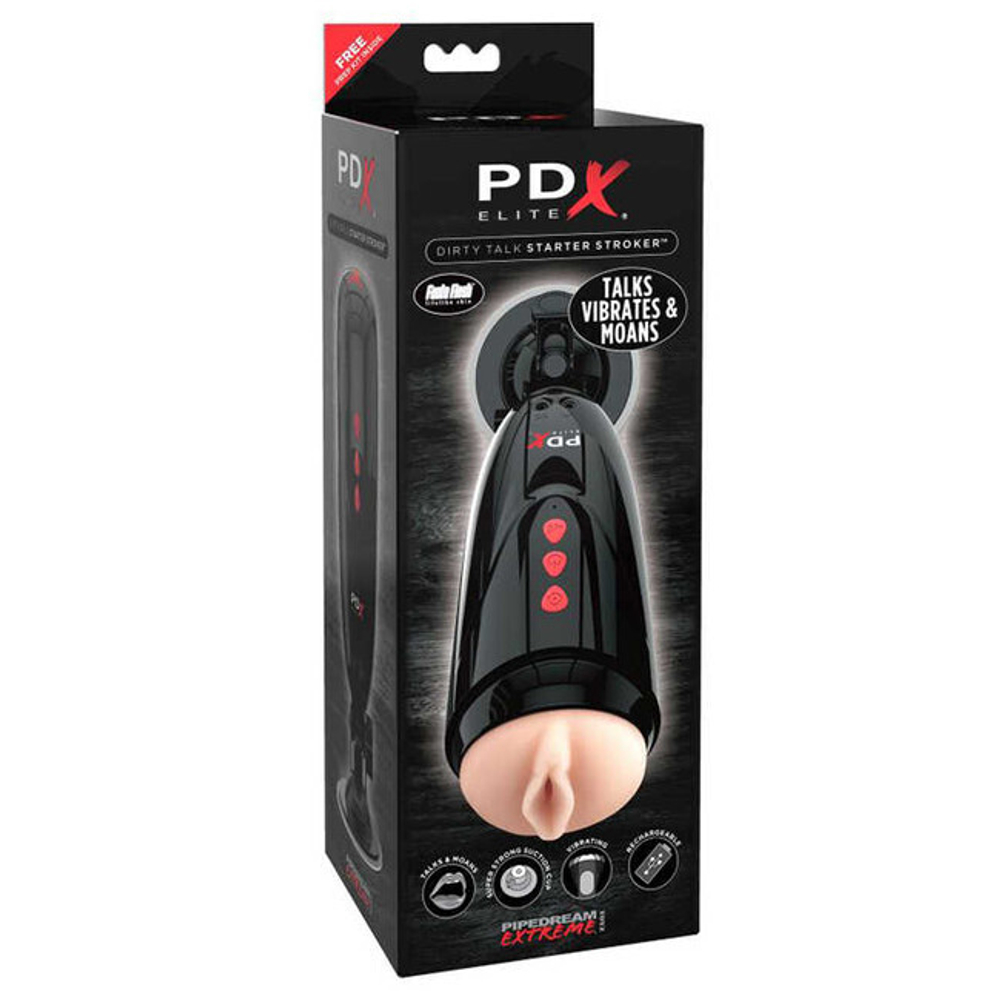 Автоматический мастурбатор вагина с голосовым модулем Dirty Talk Starter Stroker (10 режимов) (Цвет: телесный с черным)