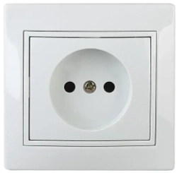 Розетка Intro Plano 1-201-01 без заземления 2P 16А-250В IP20 скрытой установки белая