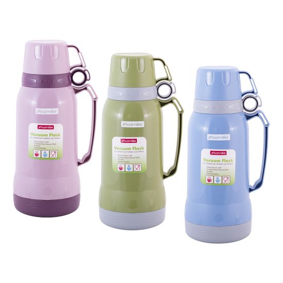 Термос 1800 мл. со стеклянной колбой Kamille KM-2024 пластиковый (2 чашки)