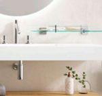 Полка для ванной 530 мм стекло/нерж. сталь BARCELONA 16910.В глянцевый