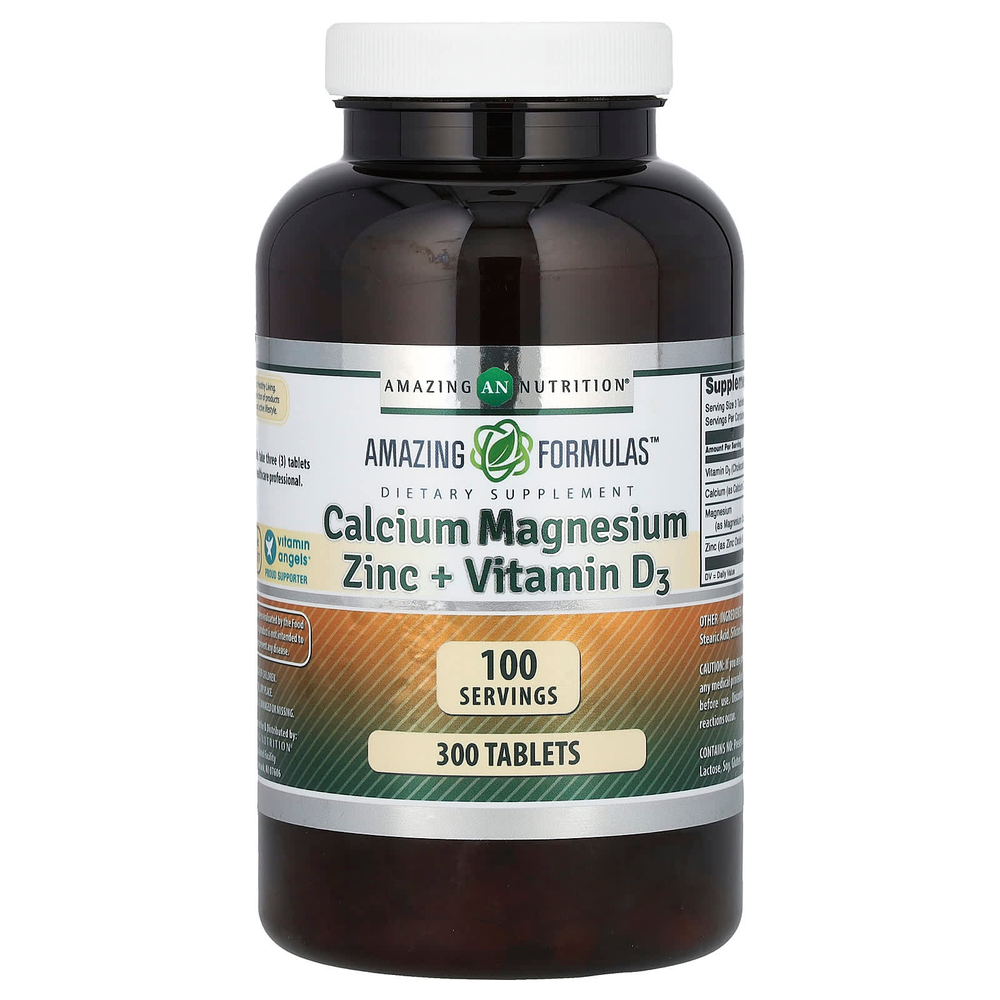 Amazing Nutrition, Amazing Formulas, кальций, магний, цинк и витамин D3, 300 таблеток