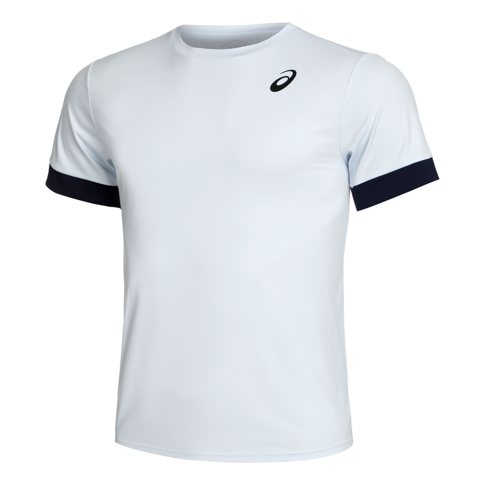 Мужское теннисное поло ASICS Court Shortsleeve Tee T-Shirt Men - Light Blue, Dark Blue