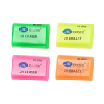 Ластик Basir, прямоугольная форма, разноцветный неоновый корпус, 4 цвета корпуса, размер 4.5*3 см