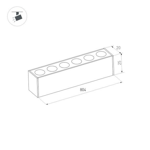 Трековый светодиодный светильник Arlight Mag-Dots-25-L800-24W Day4000 034205