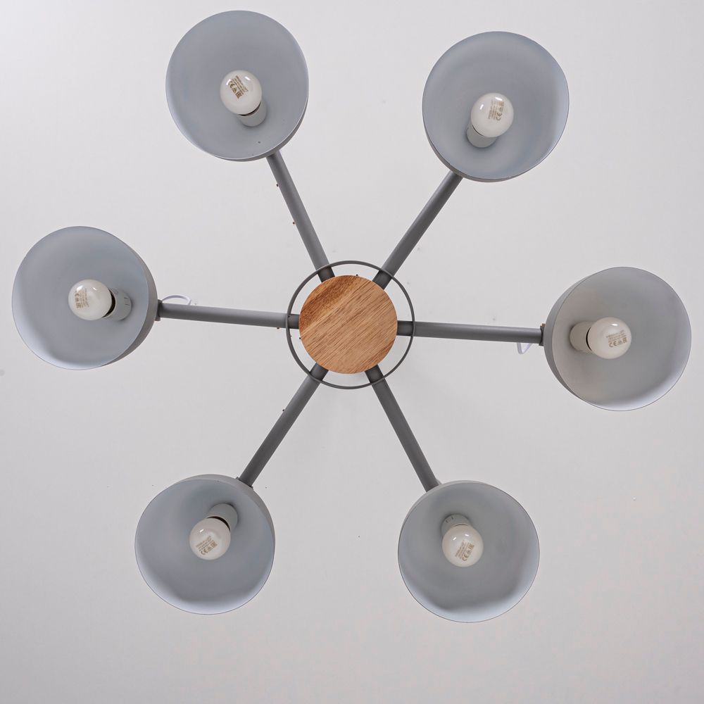 Люстра на штанге ROLLA 6 Gray