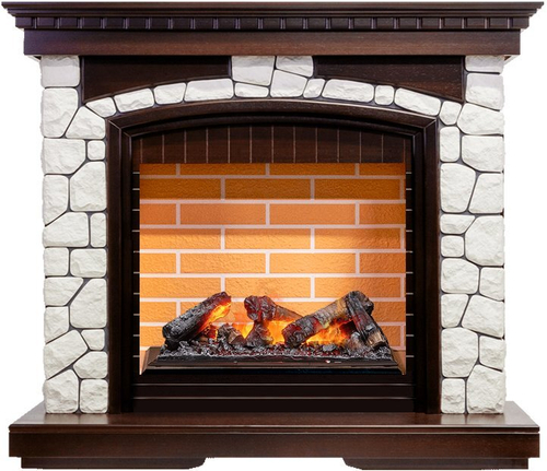 Каминокомплект Glasgow - Темный дуб/Белый (Высота 1080 мм) с очагом Cassette 600 NH