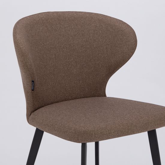 Мягкий стул Taylor коричневый с черными металлическими ножками