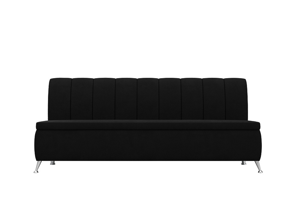 Диван кухонный прямой Кантри, Черный, Микровельвет, 100150