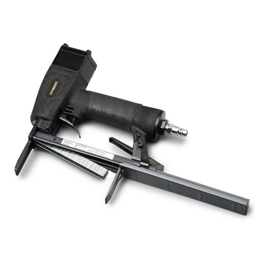 Пистолет скобозабивной мебельный Hybest 1013JL (пневматический, скобы 53F 20Ga, удлиненный)