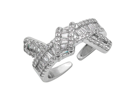 Кольцо "Узел" со стразами (уценка)