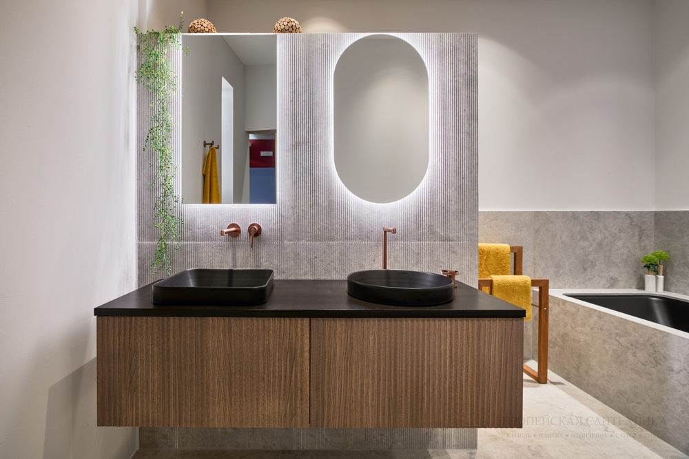 Смеситель для раковины Gessi Anello, удалённого управления, цвет Brushed Brass PVD