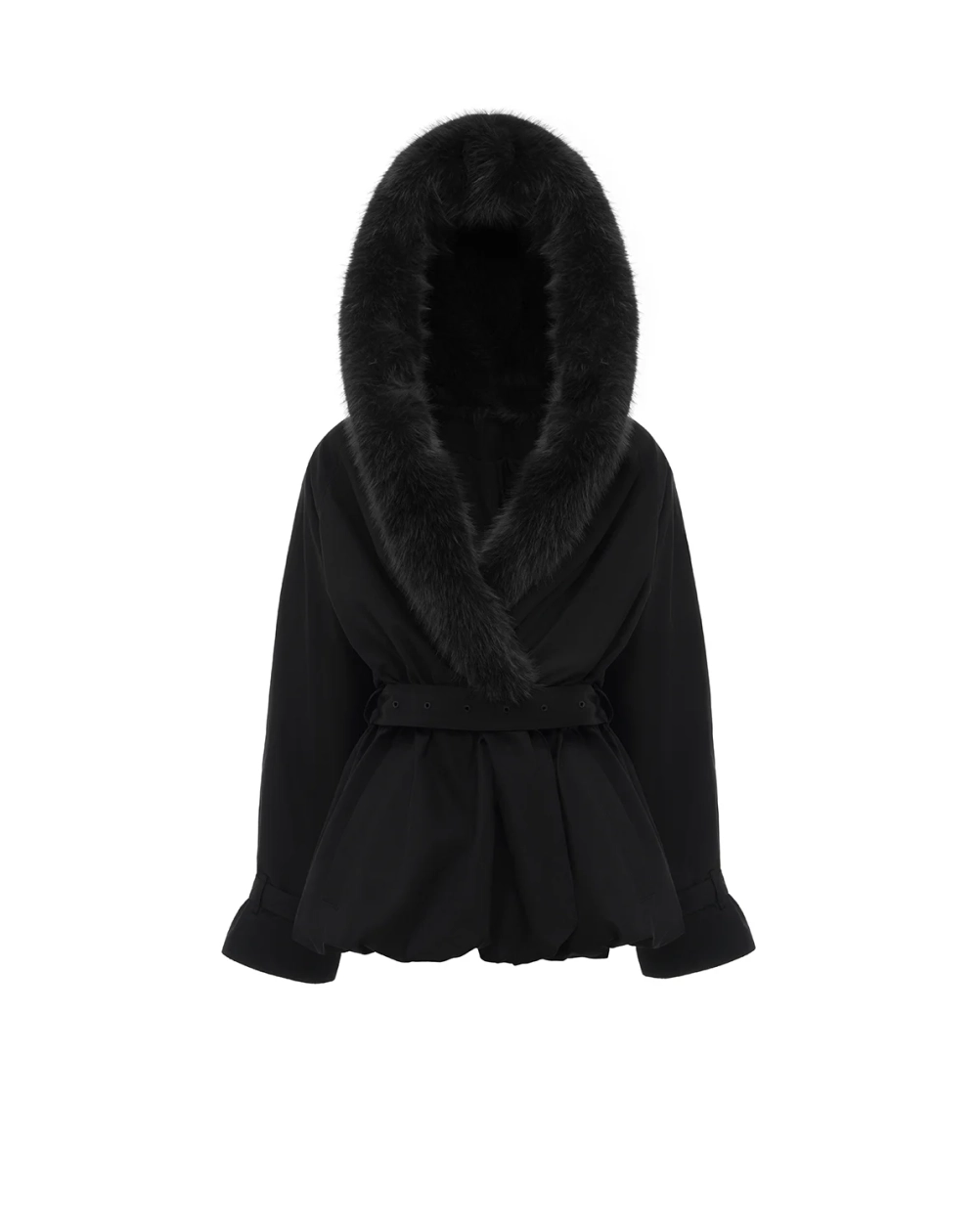 Куртка с мехом черная