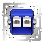 Механизм розетки компьютерной двойной RJ45+RJ45 кат.6, S70