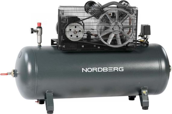 Компрессор поршневой с ременной передачей 380В, ресив. 270л, 880л/мин NORDBERG NCP300/880
