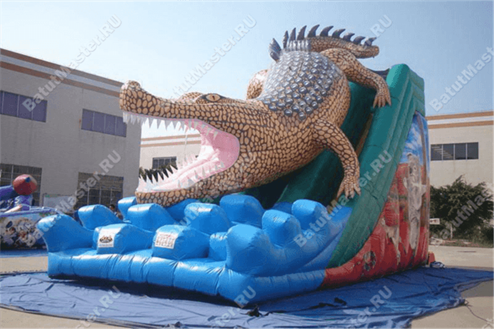 Надувная горка "Крокодил" 12*6*8 м