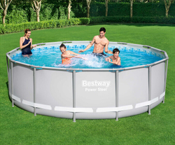Каркасный бассейн Bestway 427х122 см + фильтр-насос 3028 л/ч, тент, лестница (56444 BW)