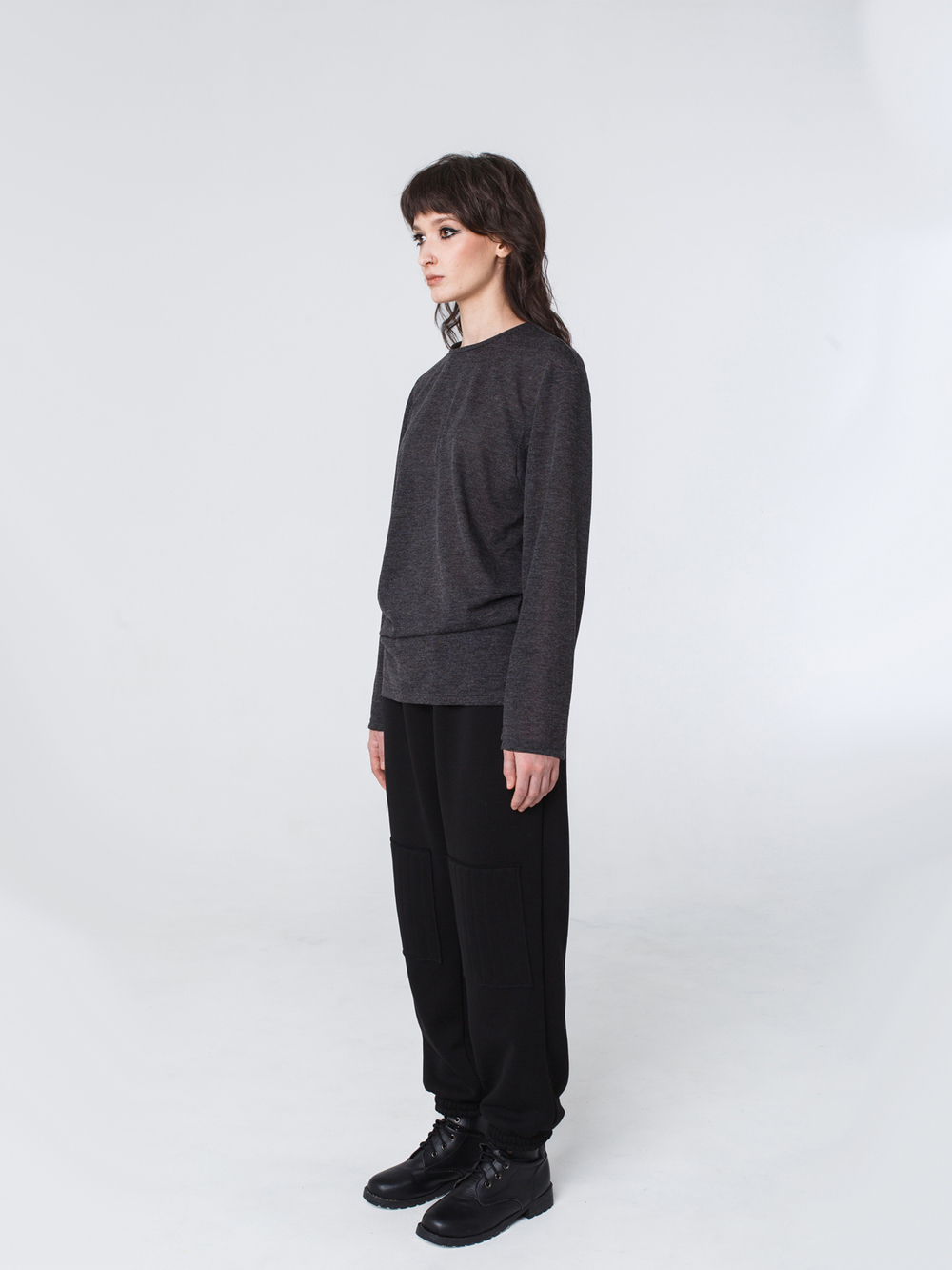 Лонгслив унисекс "Серость". Серый меланж