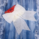 Бант на ёлку «Белоснежка» 21*22 см, Белый