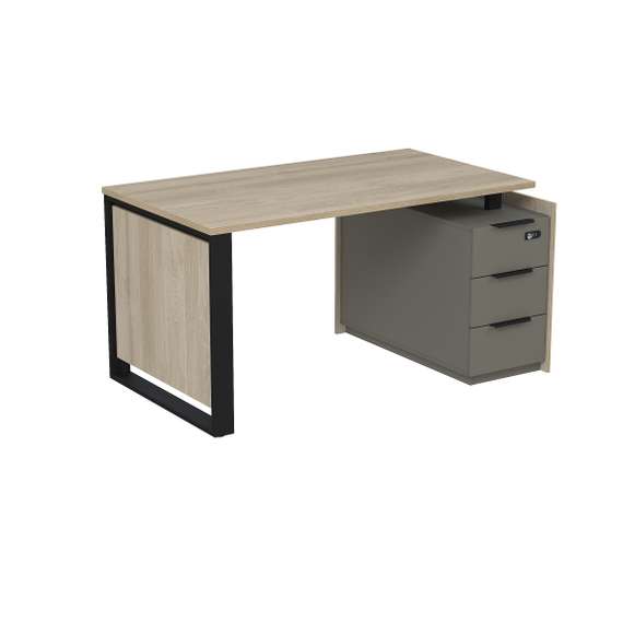 15СОУ-КЗ.1408 Стол рабочий на опорной угл тумбе, с ящ (метаб), с код замком (1460*884*750)