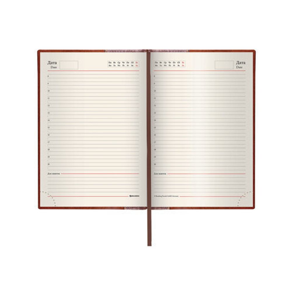 Ежедневник недатированный А5 138х213 мм BRAUBERG "Cayman" под кожу, 160 л., коричневый/коричневый, 125084