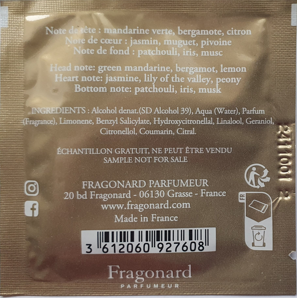 Ароматическая салфетка 2 мл Frivole жен.