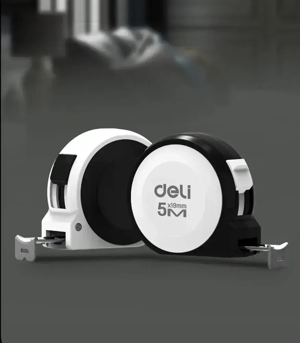 Рулетка "Home Series White" Deli H8005A 5м х 19мм (Эксклюзивный дизайн, подарочная упаковка)