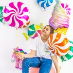 Шар (18"/46 см) Круг, Леденец, Фуше 1 шт.