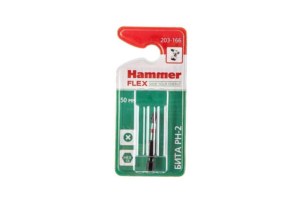 Бита Hammer Flex 203-166  PH-2 50мм, 1шт.