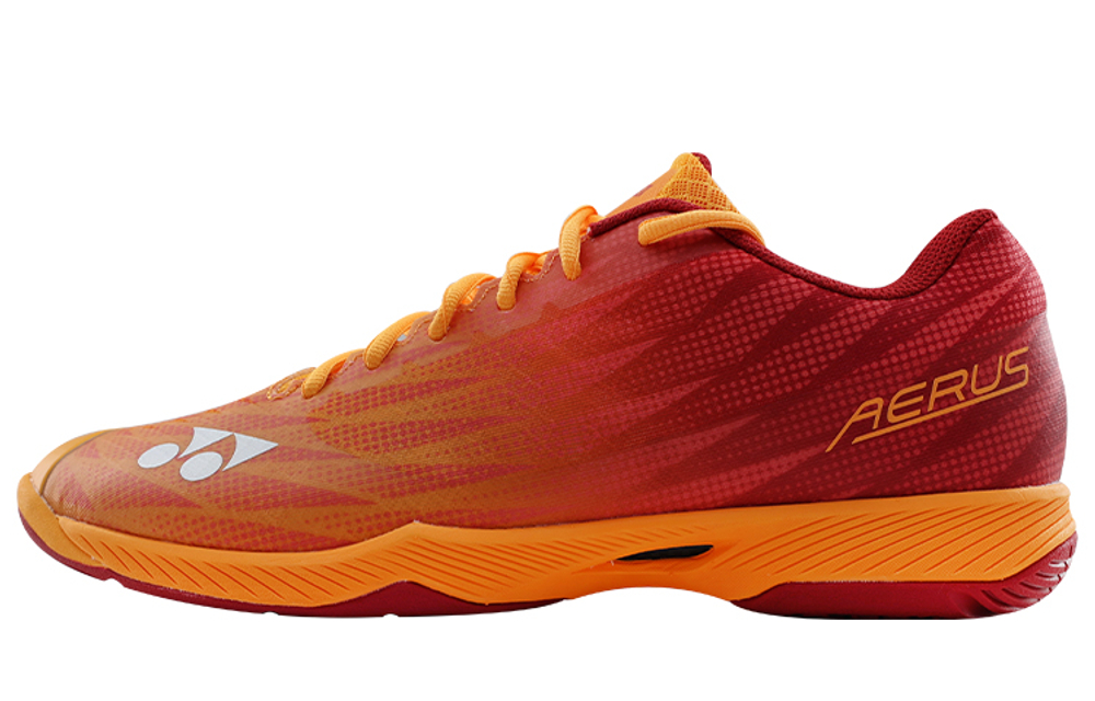 YONEX POWER CUSHION AERUS Textile, Synthetic Leather Gradient Low top Badminton Shoes Men"s Orange Red