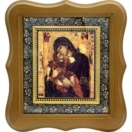 Сладкое лобзание. Копия афонской иконы Божьей Матери на холсте.