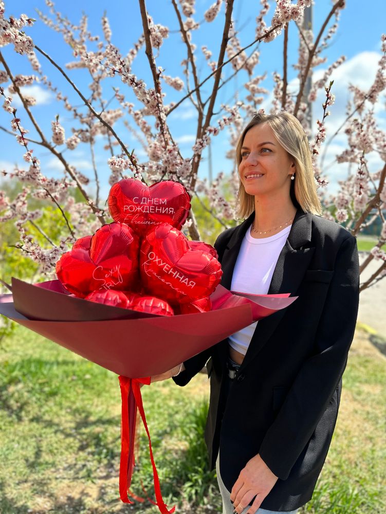 букет из сердец красный №3778