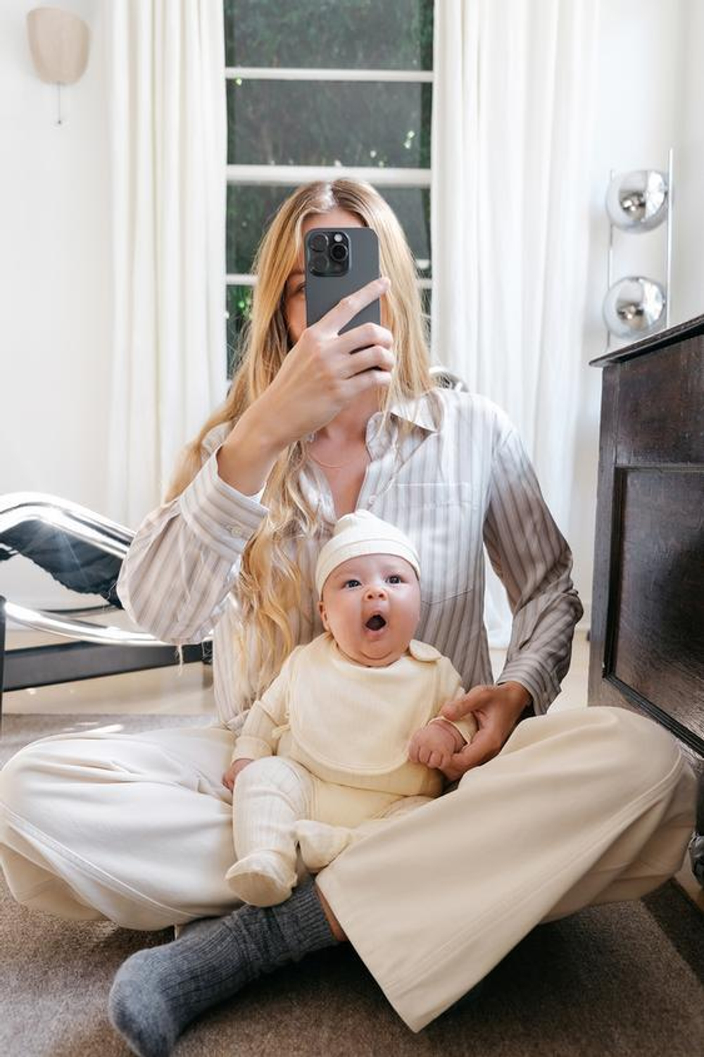 ZARA КОМПЛЕКТ ИЗ БОДИ И ЛЕГИНСОВ, ЭКРЮ