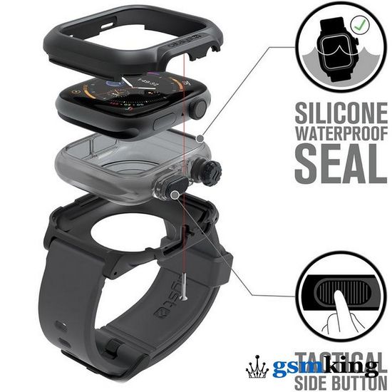 Catalyst Waterproof Case for Apple Watch 44mm Series 6, 5, 4 & SE Stealth Black (Чёрный)