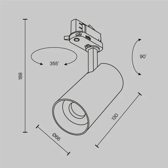 Трековый светильник Technical TR197-3-20WCCT-M-B