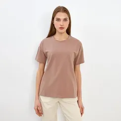 Футболка женская Basic line, цвет коричневый, р-р 46